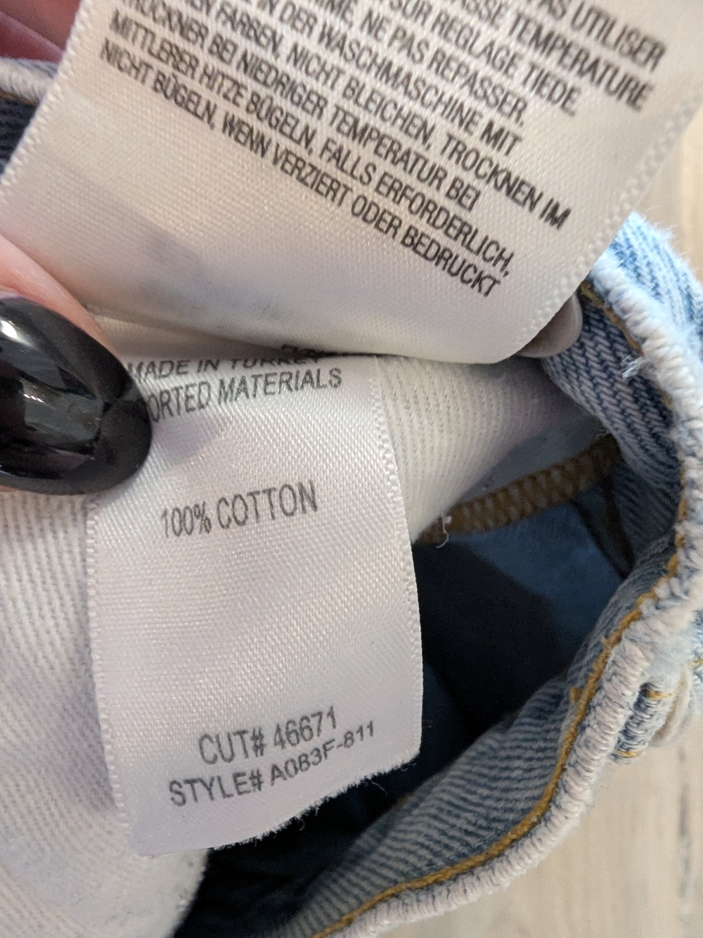 Agolde Light Blue Distressed High-Rise Denim Shorts - Picture 9 of 9